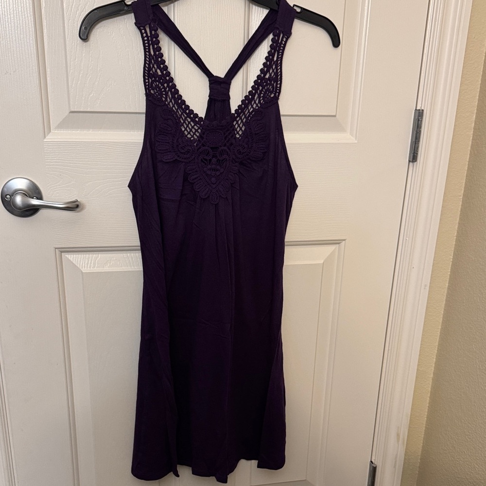 Xhilaration Purple Crochet Swim Coverup